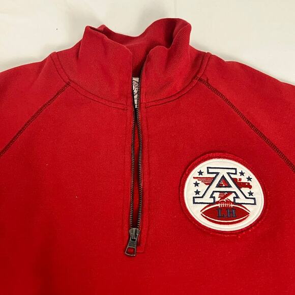 47 Brand NFL AFC Logo Embroidered Patch 1/4 Zip Red Fleece Sweatshirt Size L - Picture 5 of 9